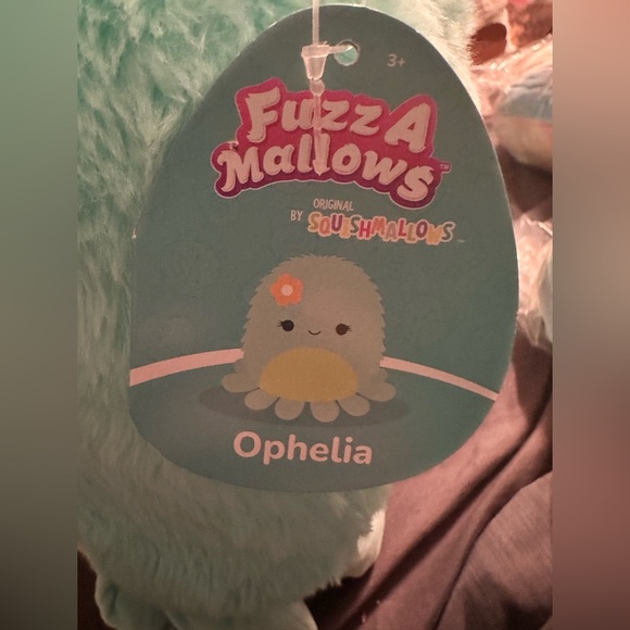 NWT SQK - Medium Plush 12 Inch Squishmallow Ophelia - Teal Octopus - Fuzzamallow - Picture 6 of 7